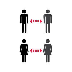 People distance icon symbol vector