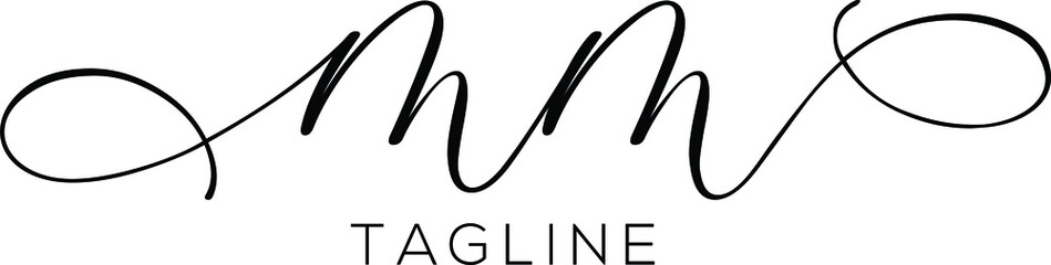 MM Letter Initial Logo Design, Vector Template