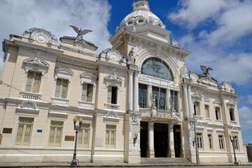 Fototapeta na wymiar Salvador Bahia Brazil - Rio Branco Palace with colonial facade