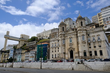 Fototapeta premium Salvador Bahia Brazil - The Lacerda Elevator panoramic view from lower city part