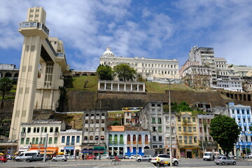 Naklejka premium Salvador Bahia Brazil - The Lacerda Elevator view from lower city part
