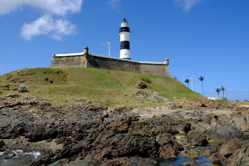 Fototapeta na wymiar Salvador Bahia Brazil - Barra Lighthouse from the seaside