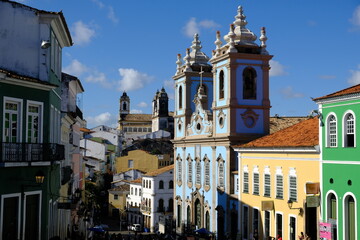 Fototapeta premium Salvador Bahia Brazil - Colorful old town colonial buildings