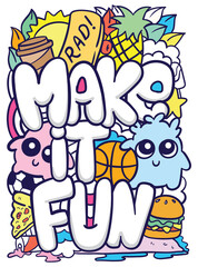 Cute hand drawn doodle art