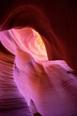 Obraz premium Panoramic image of the colorful Sunset on the Grand Canyon in Grand Canyon National Park from the south rim part,Arizona,USA, on a sunny cloudy day with blue or gloden sky