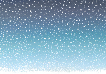 夜空と舞い落ちる白い雪　ロマンチックな冬の夜空