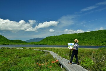 初夏の高原・風景を描くアーチスト						
