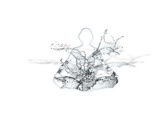 瞑想する抽象的な女性のシルエット