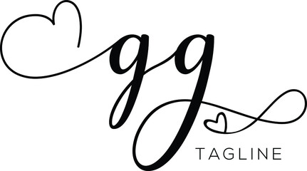 GG  Letter Initial Logo Design, Vector Template