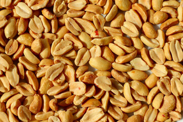 Peeled roasted peanuts texture