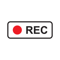 Recording sign isolated on white background .