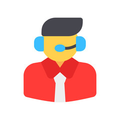 Customer service icon vector illustration in flat style for any projects