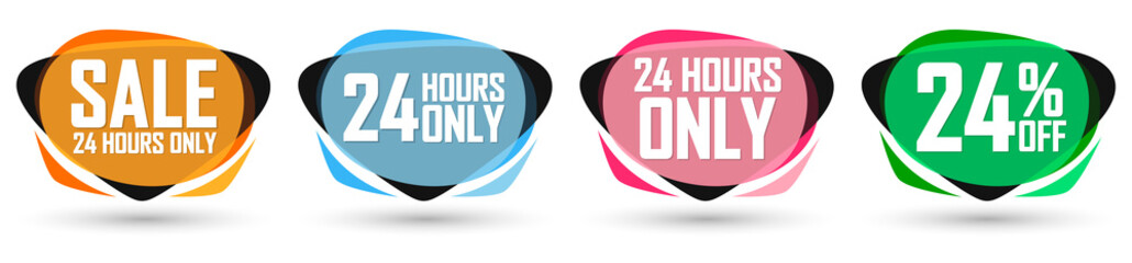 Set Sale bubble banners design template, discount tags, vector illustration