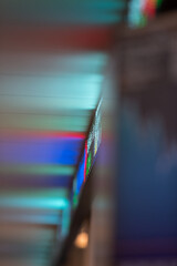 reflection of trading board at Stock Exchange on ceiling