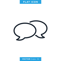 Speech Bubble Chat Talk Icon Vector Logo Template