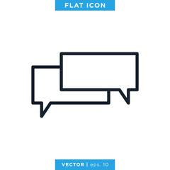 Speech Bubble Chat Talk Icon Vector Logo Template