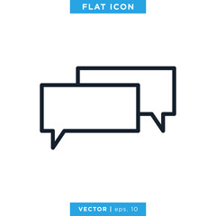 Speech Bubble Chat Talk Icon Vector Logo Template