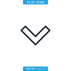 Down Arrow Icon Vector Design Template. Editable Stroke.