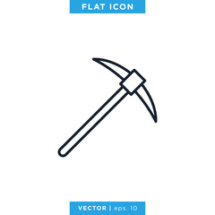 Pickaxe Icon Vector Design Template