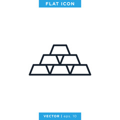 Gold Icon Vector Design Template. Editable Stroke