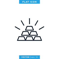 Gold Icon Vector Design Template. Editable Stroke