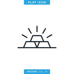 Gold Icon Vector Design Template. Editable Stroke
