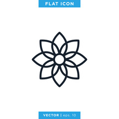 Flower Icon Vector Logo Design Template. Editable Stroke