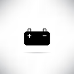 battery icon with shadow on gray background vector illustration