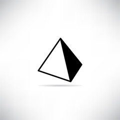 pyramid icon with shadow on gray background vector illustration