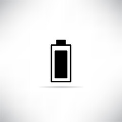 battery icon with shadow on gray background vector illustration