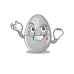 A funny cartoon design concept of egg kitchen timerwith happy face
