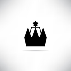 crown icon with shadow on gray background vector illustration