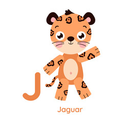 Vector alphabet letter J jaguar illustration © Reiu