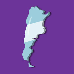argentine map with argentine national flag inside vector illustration