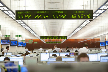 Trading floor at investment firm