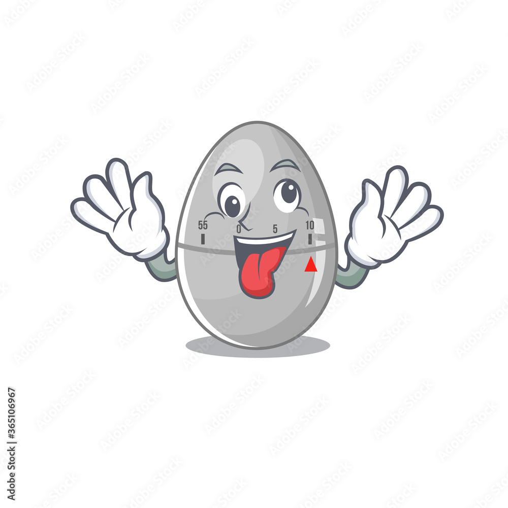 Wall mural a mascot design of egg kitchen timer having a funny crazy face