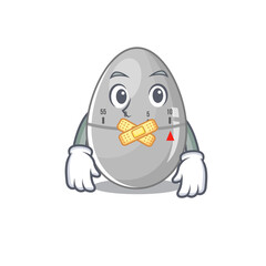 Egg kitchen timer cartoon character style having strange silent face