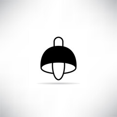 lamp icon with drop shadow vector illustration