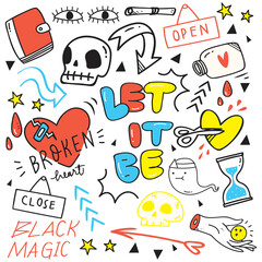 Set of abstract doodle vector illustration