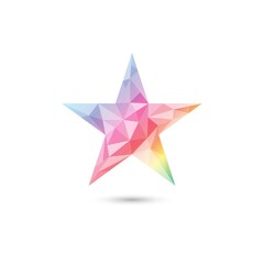 Low poly star abstract gradient isolated white background
