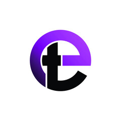 Fototapeta premium Letter ET simple logo design vector. monogram logo vector illustration