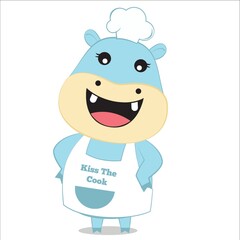 hippopotamus as chef