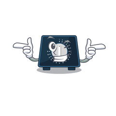 Cartoon design of kitchen timer showing funny face with wink eye