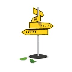 signboard with leaves