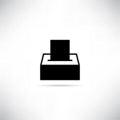 vote box icon with shadow on gray background vector