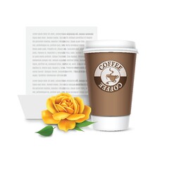 coffee cup with yellow rose