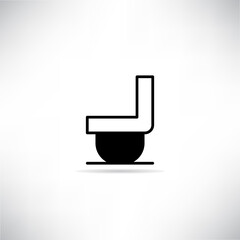 WC icon with drop shadow vector illustration
