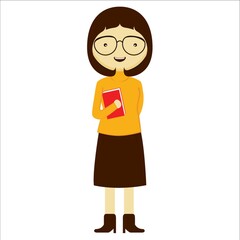 woman holding book