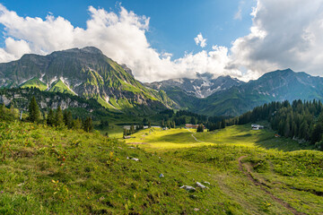 Naklejka na ściany i meble Fantastic hike in the beautiful Lechquellen Mountains