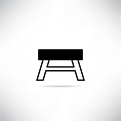 bench icon with shadow on gray background vector